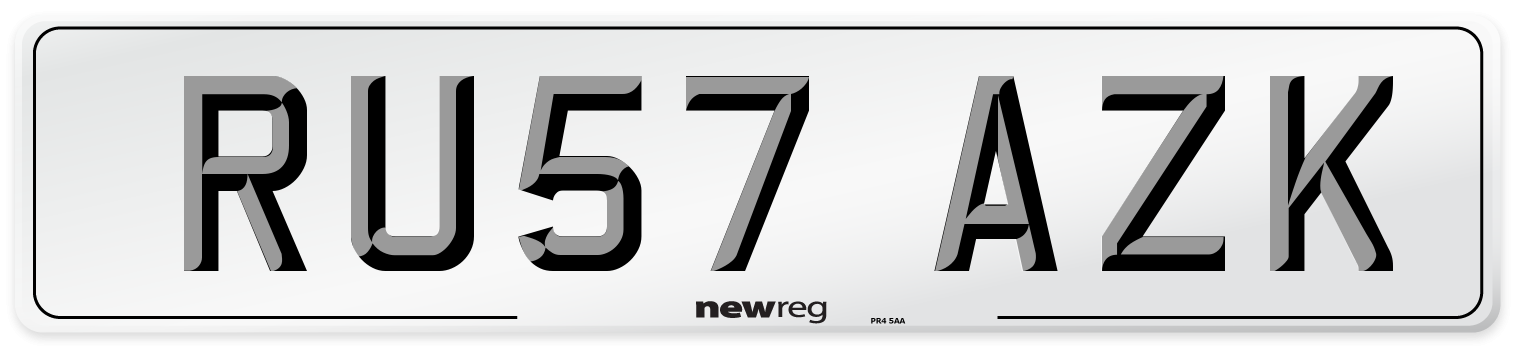 RU57 AZK Number Plate from New Reg